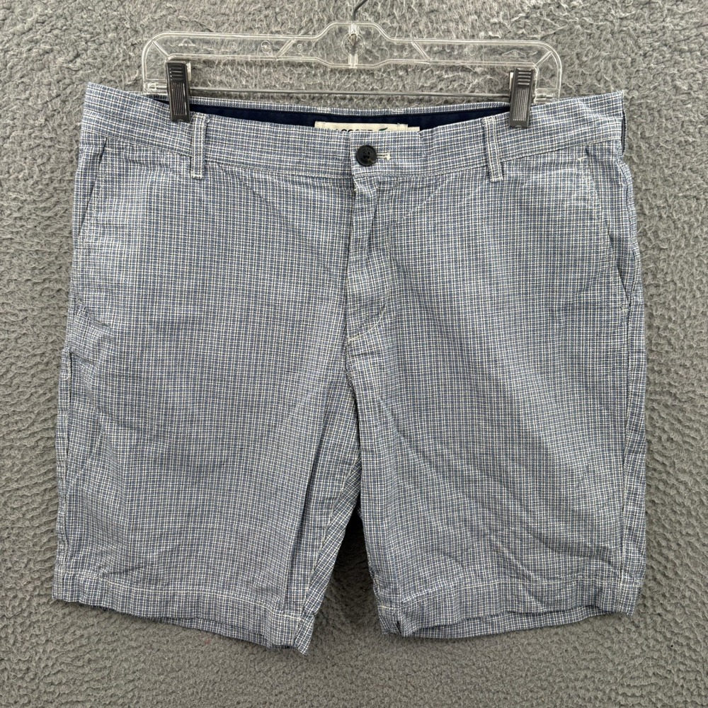 Lacoste Shorts Men 34 Blue Plaid Regular Fit Cotton Flat Front Chino Preppy